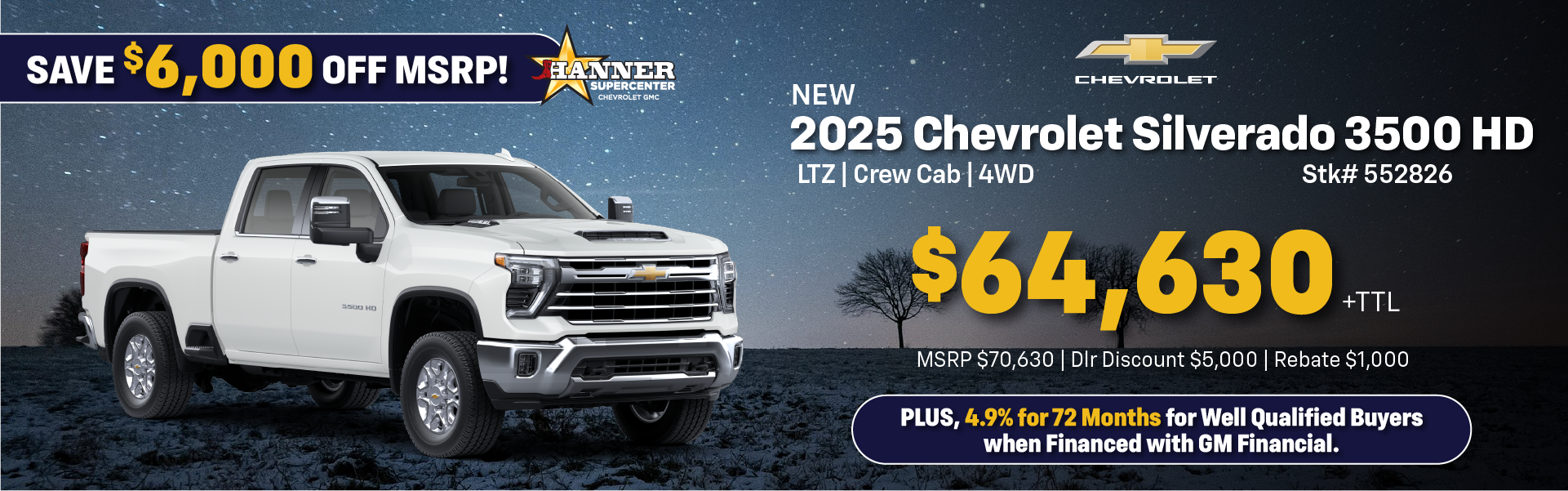 2025 Silverado 3500HD $6,000 Off MSRP