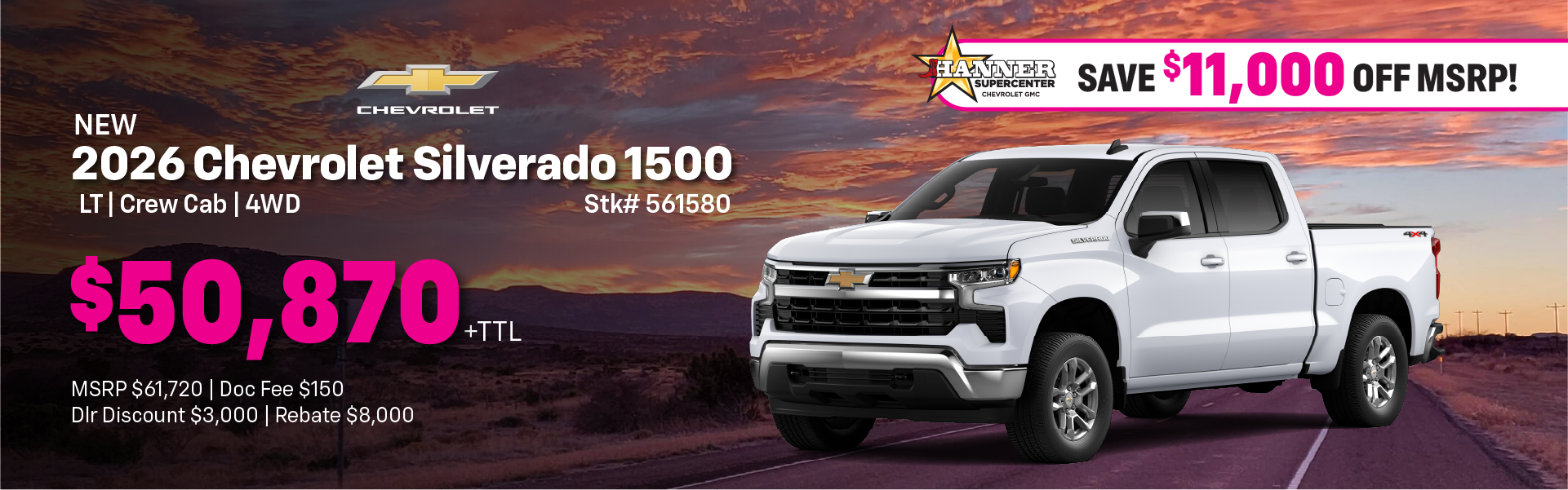 Save 11,000! 2026 Silverado 1500 LT